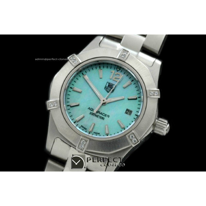 TGAQL10057 Aqracer Ladies SS/SS MOP Blue Stk S-Qtz