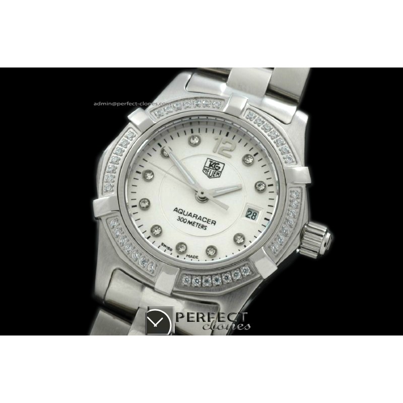TGAQL10091 Aqracer Ladies SS/SS/Diam M-White Diam S-Q