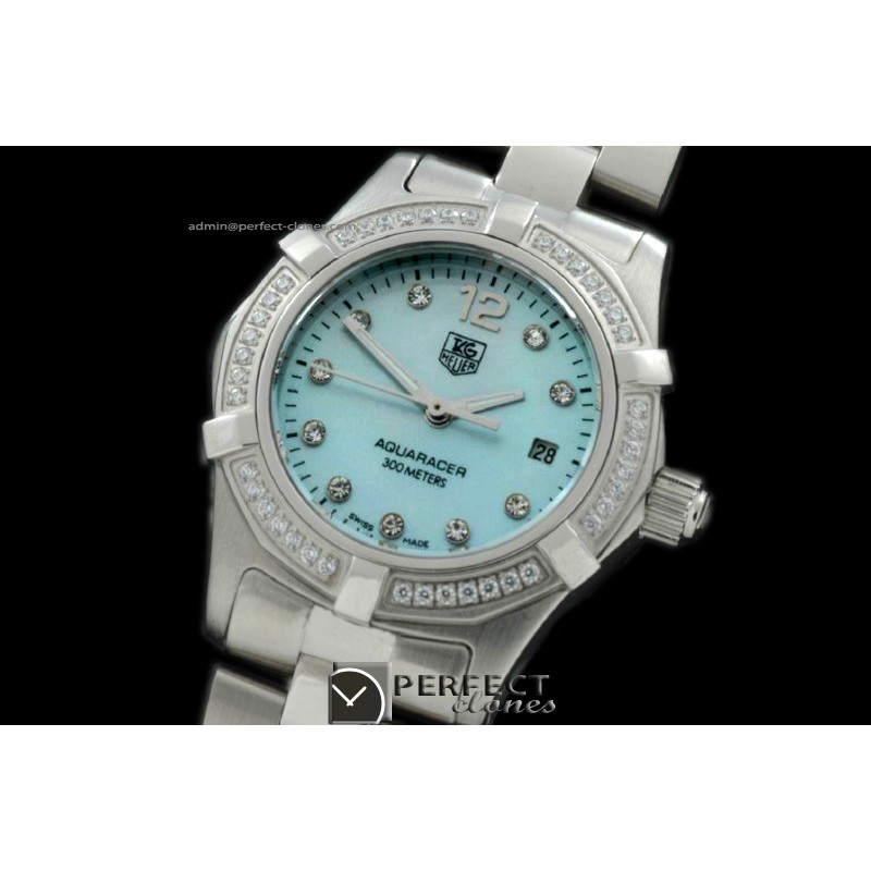 TGAQL10097 Aqracer Ladies SS/SS/Diam MOP Blue Diam S-Q
