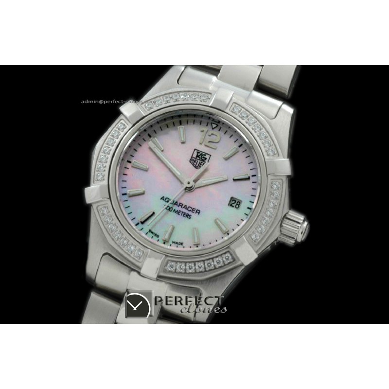 TGAQL10088 Aqracer Ladies SS/SS/Diam MOP Pink Stk S-Qt