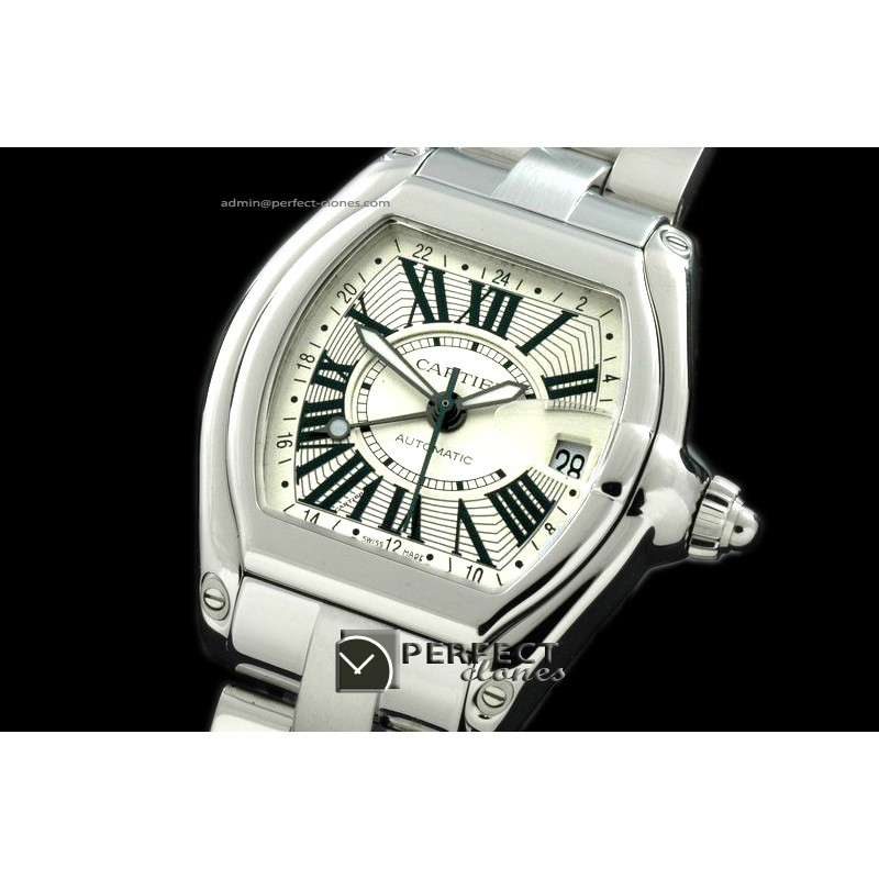 CARR10005 Men Roadster GMT SS/SS White Swiss Eta2836