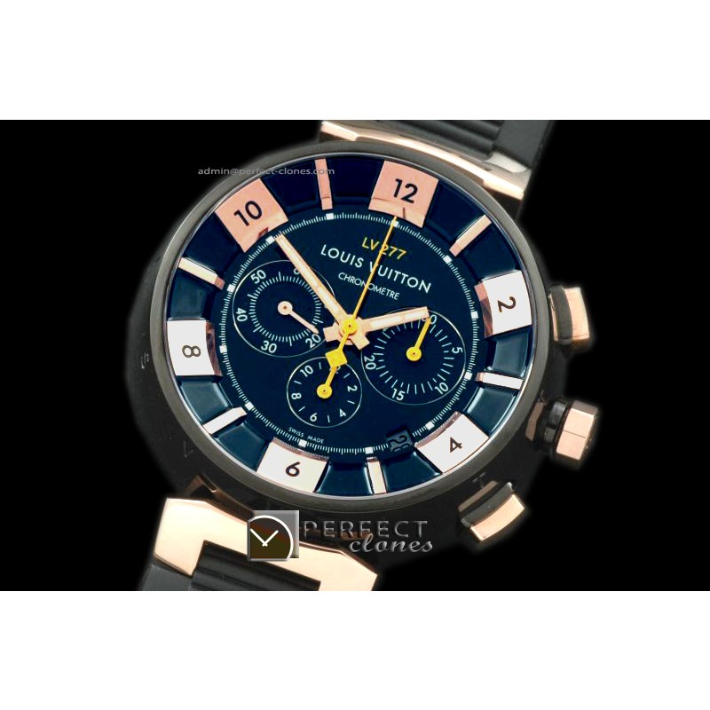 LVC10014 Tambour 227 Chrono PVD/RG/RU Blk A-775Mod 28800