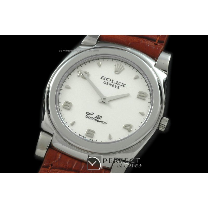RLC00121 Cellini SS/LE White Num Swiss Quartz