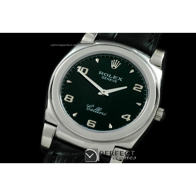 RLC00127 Cellini SS/LE Black Num Swiss Quartz