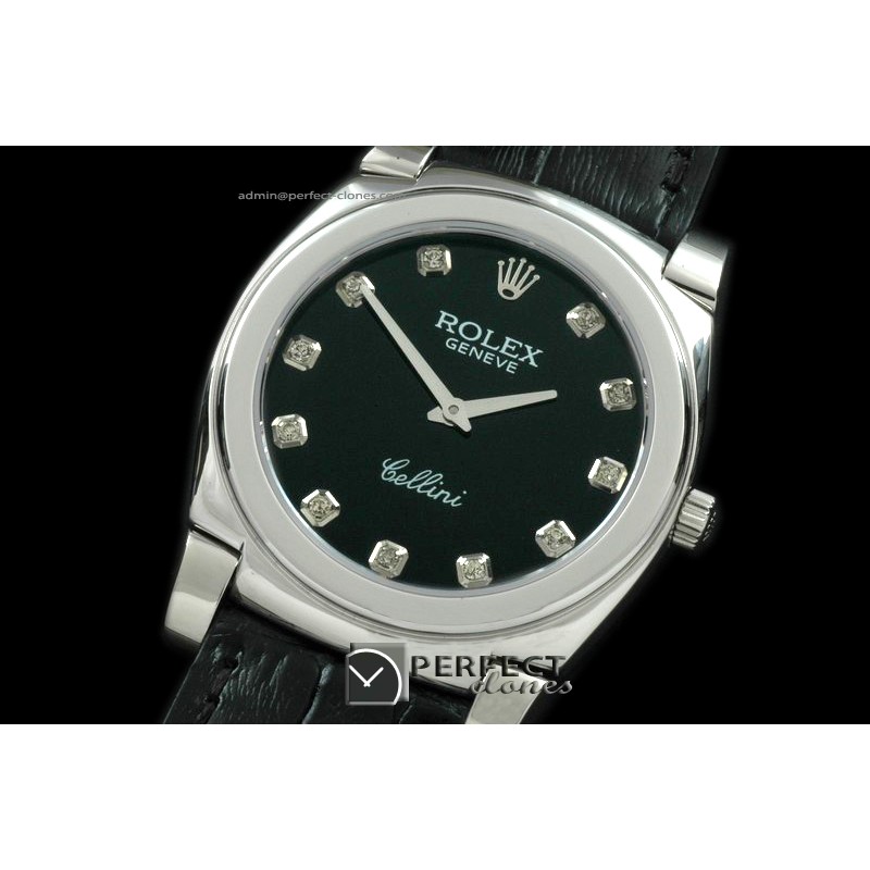 RLC00117 Cellini SS/LE Black Swiss Quartz