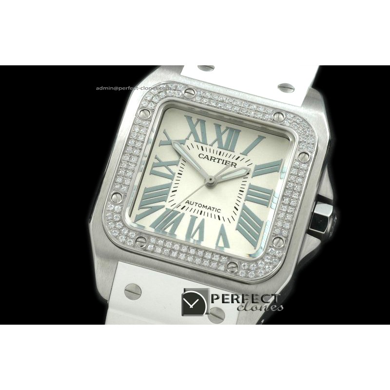 CARS00036WT Santos 10Mid SS/RU/DIAM Wht Swiss 2671
