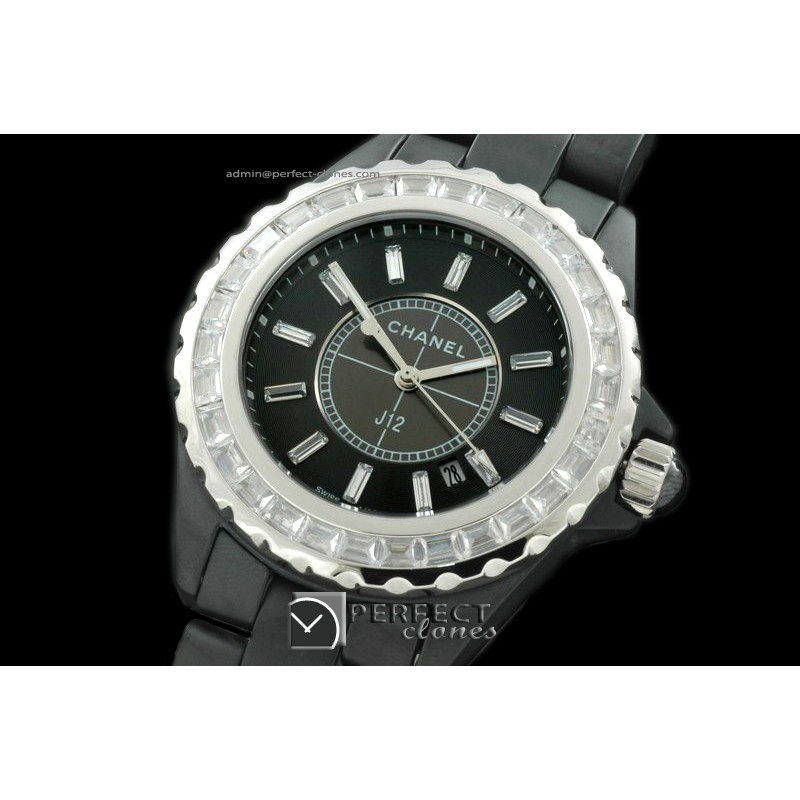 CHA00362 J12 2011 Black Ceramic/Diam Men Japanese Quartz
