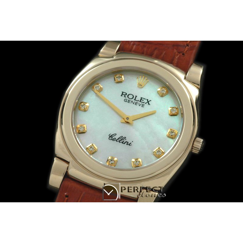 RLC00213 Cellini YG/LE MOP White Diam Swiss Quartz