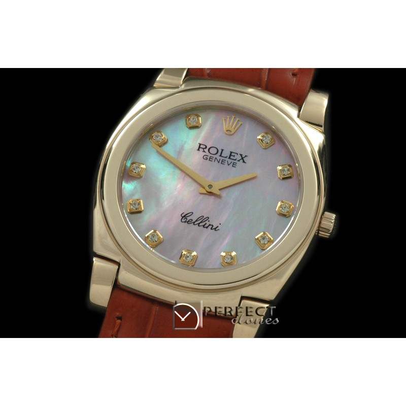 RLC00214 Cellini YG/LE MOP Pink Diam Swiss Quartz