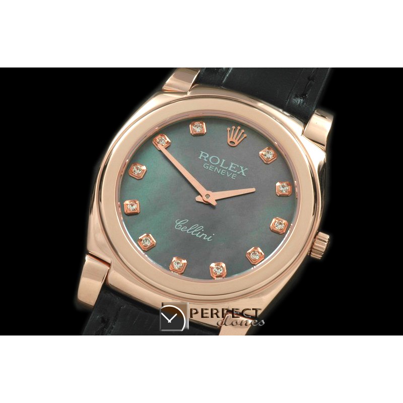RLC00316 Cellini RG/LE MOP Green Diam Swiss Quartz