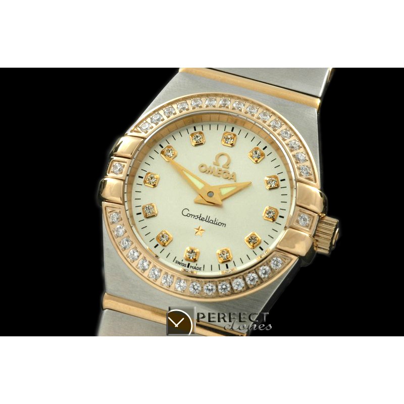 OMCO00031D Double Eagle Ladies SS/YG/TT White Swiss Qtz