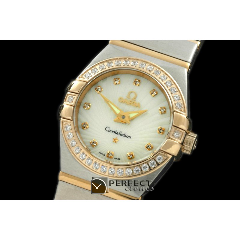 OMCO00036D Double Eagle Ladies SS/YG/TT White Swiss Qtz