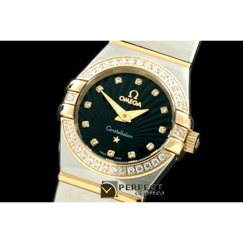 OMCO00037D Double Eagle Ladies SS/YG/TT Black Swiss Qtz