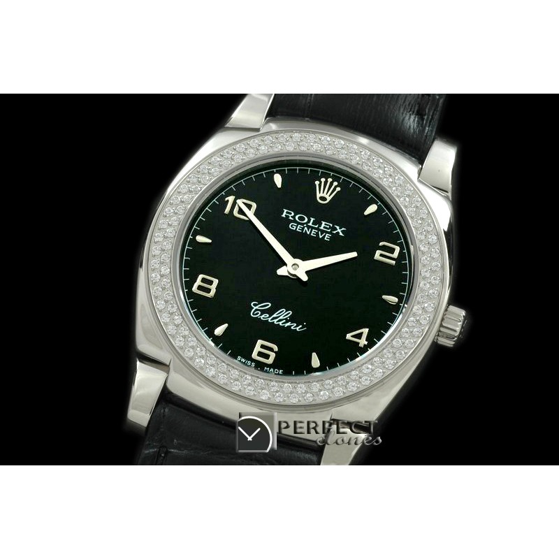 RLCL00127D Ladies Cellini SS/LE/Diam Black Num Swiss Quartz