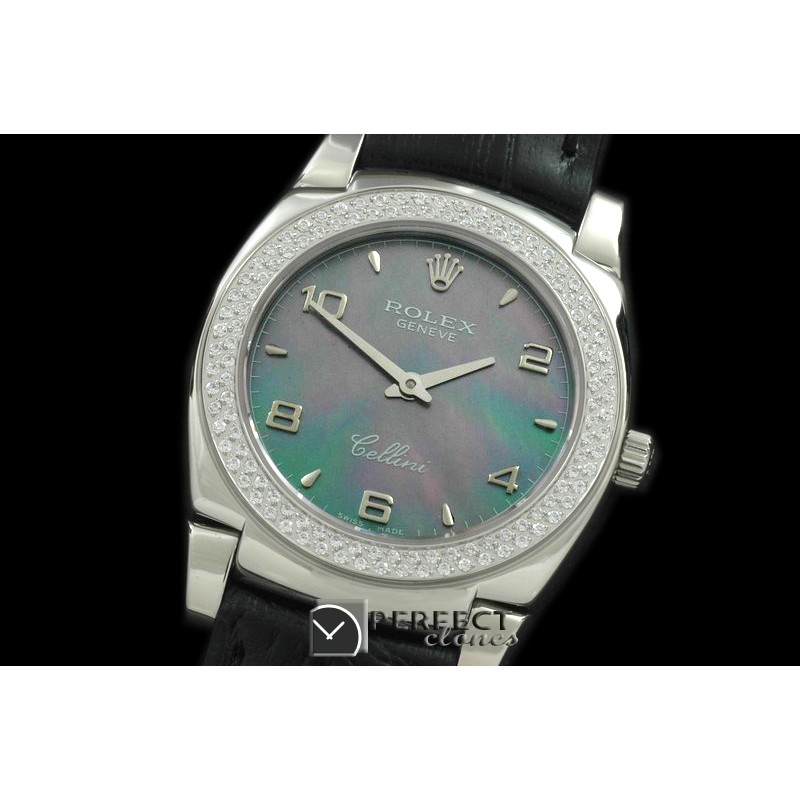 RLCL00130D Ladies Cellini SS/LE/Diam MOP Green Num Swiss Quartz