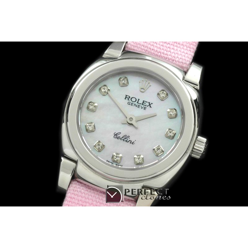 RLCM00114 Ladies Mini Cellini SS/LE MOP Pink Diam Swiss Quartz