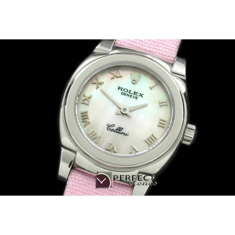 RLCM00104 Ladies Mini Cellini SS/LE MOP Pink Roman Swiss Quartz