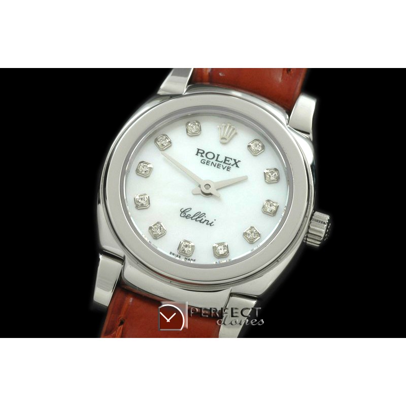 RLCM00113 Ladies Mini Cellini SS/LE MOP White Diam Swiss Quartz