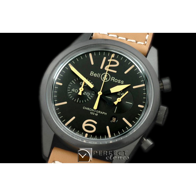 BR126-1012 BR126 Vintage Heritage Chrono PVD/LE Blk OS20