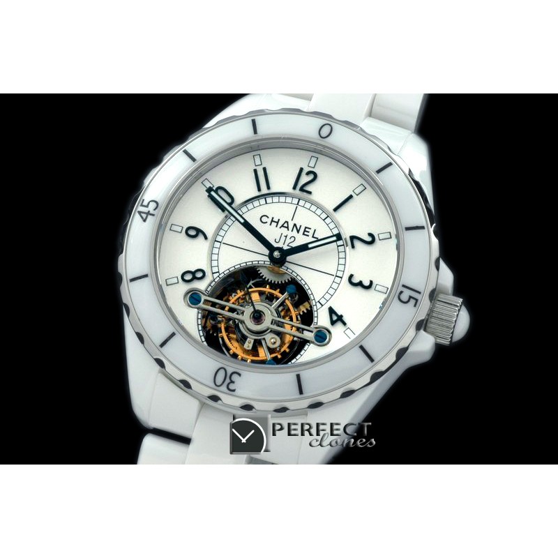 CHAT10002 J12 Toubillon White Ceramic H/W Flying Tourbillon