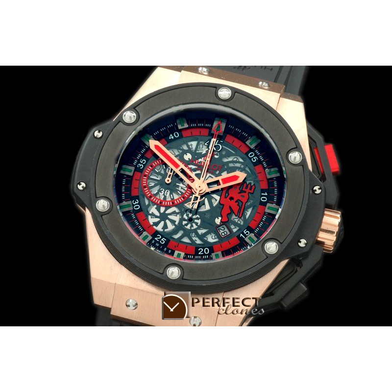 HBKP10201 King Power MUFC RG/LE Black Jap Qtz Chrono