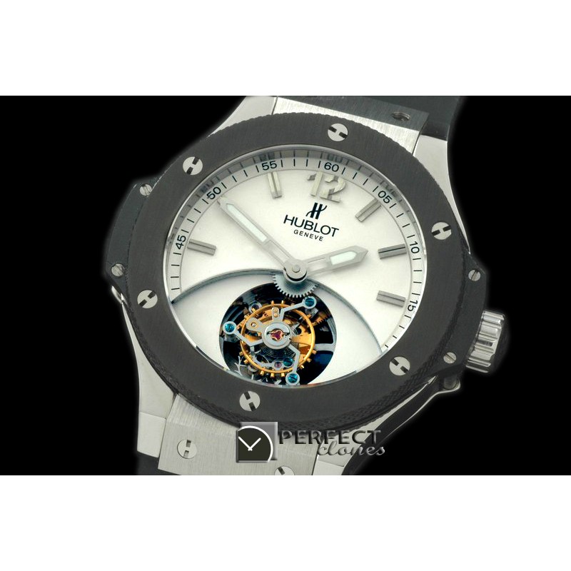 HBT01006 Big Bang Tourbillon V2 SS/Cer/RU White Flying Tourbillo