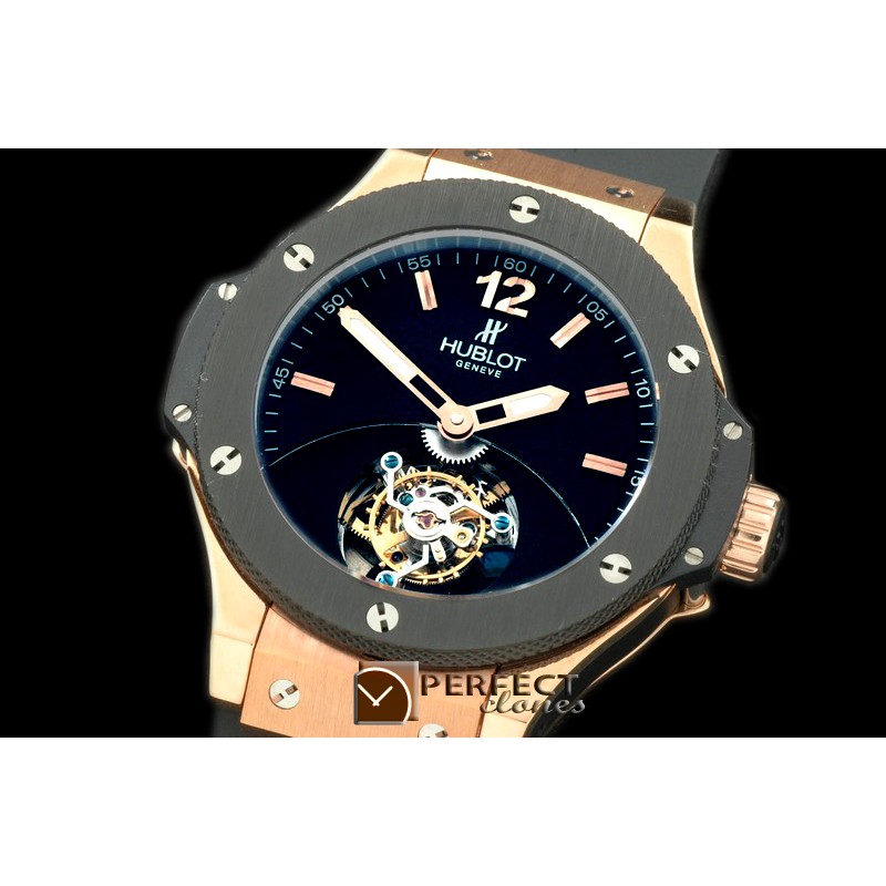 HBT01017 Big Bang Tourbillon V2 RG/Cer/RU Black Flying Tourbillo