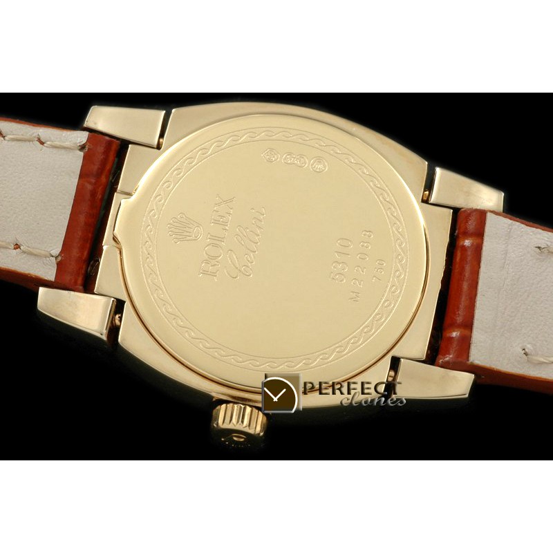 RLCM00223 Ladies Mini Cellini YG/LE MOP White Num Swiss Quartz