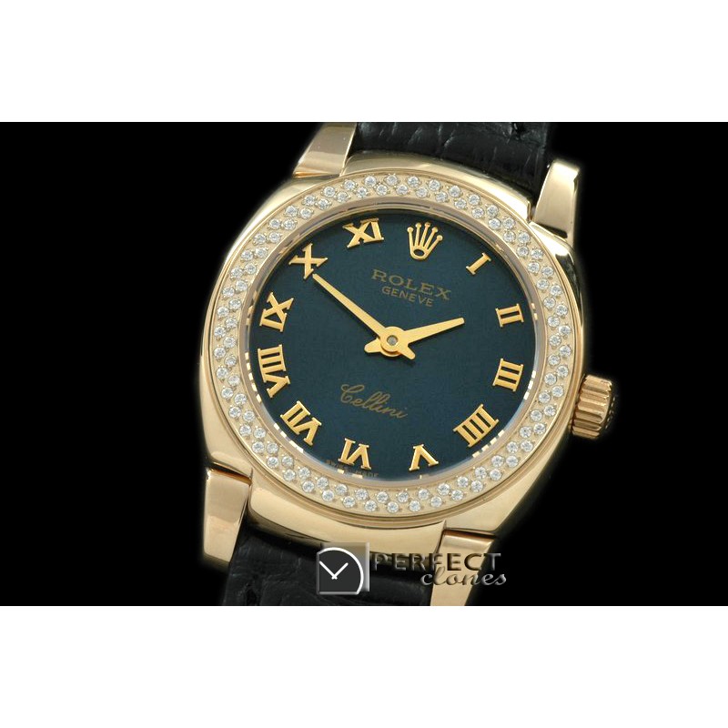 RLCM00209D Ladies Mini Cellini YG/LE Blue Roman Swiss Quartz
