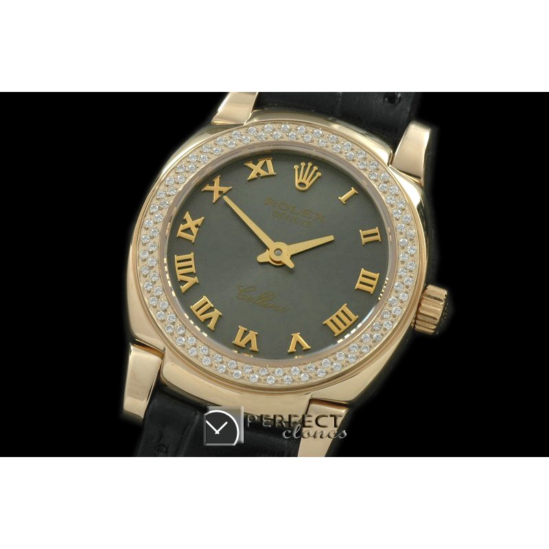 RLCM00208D Ladies Mini Cellini YG/LE Grey Roman Swiss Quartz