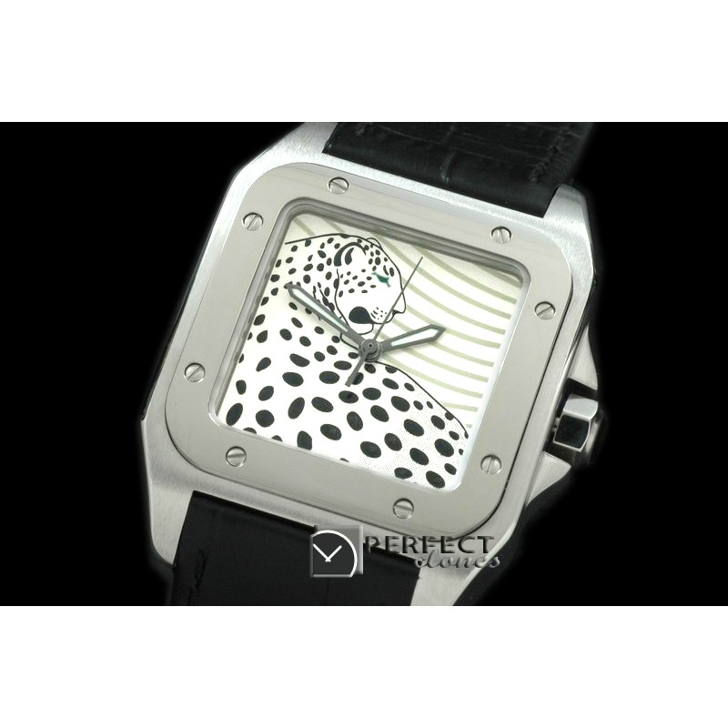 CARS00021BK Santos 10Panther Mid SS/LE White Swiss Eta 2671 Ul
