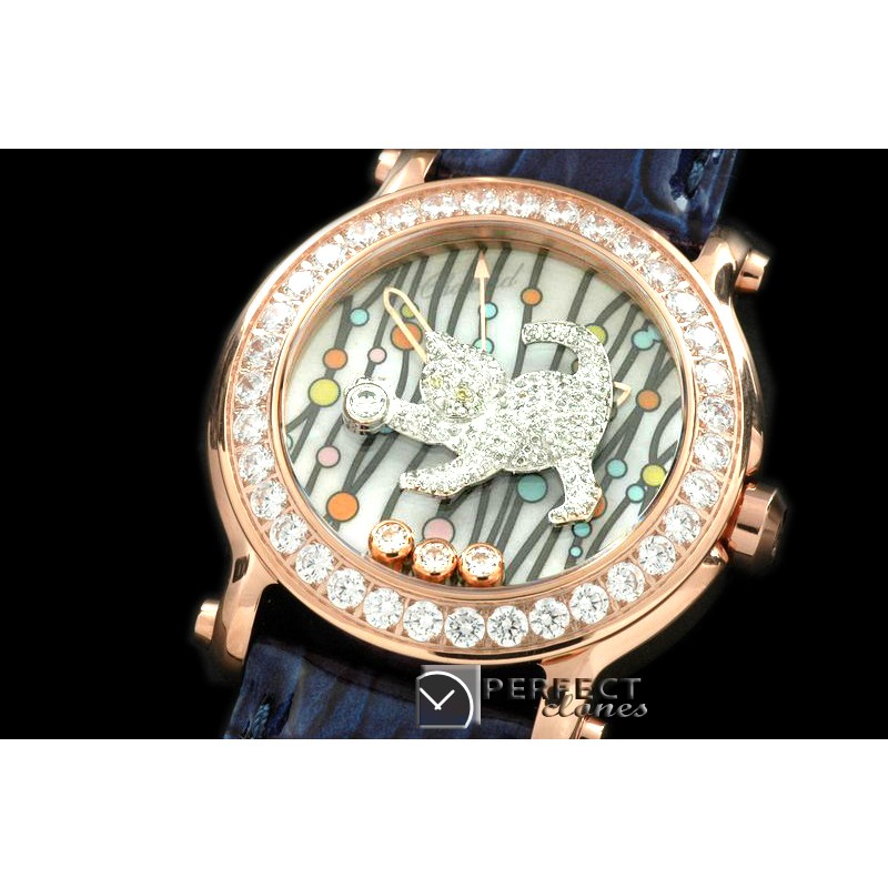CP00065L Happy Sports Animal Kingdom RG/LE Diam White Swiss Qtz