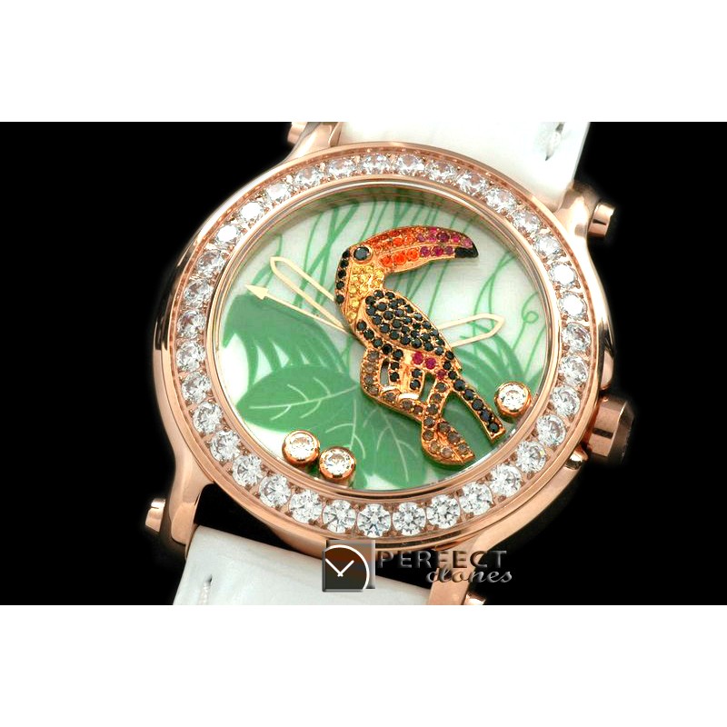 CP00067L Happy Sports Animal Kingdom RG/LE Diam White Swiss Qtz