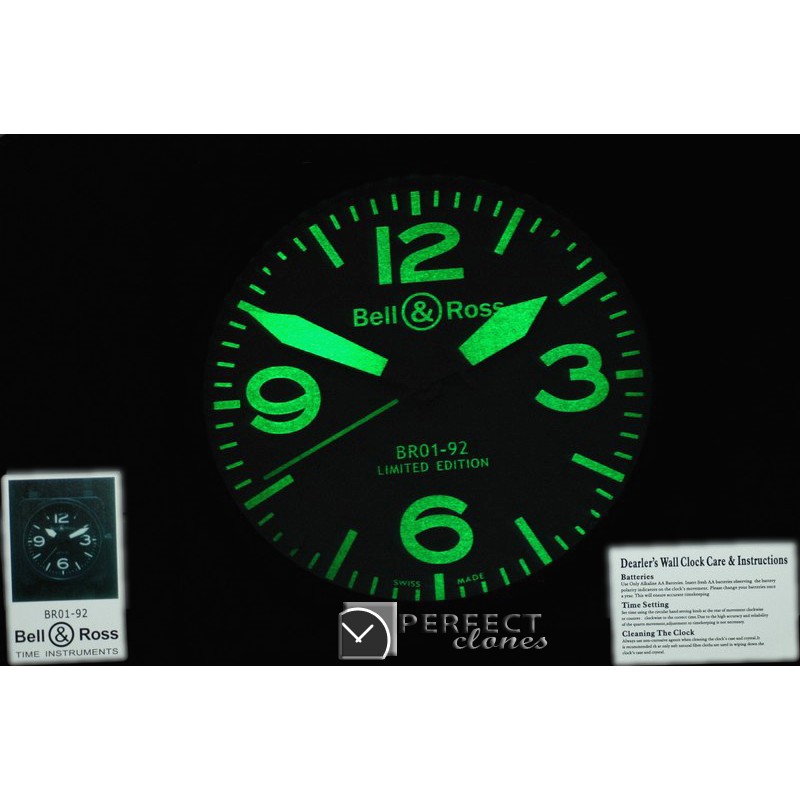 BOC10015 BR01-92 Black/Green Wall Clock 30mm