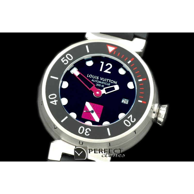 LVD10002 Tambour Men Diving SS/RU Black Asian 2813 21J