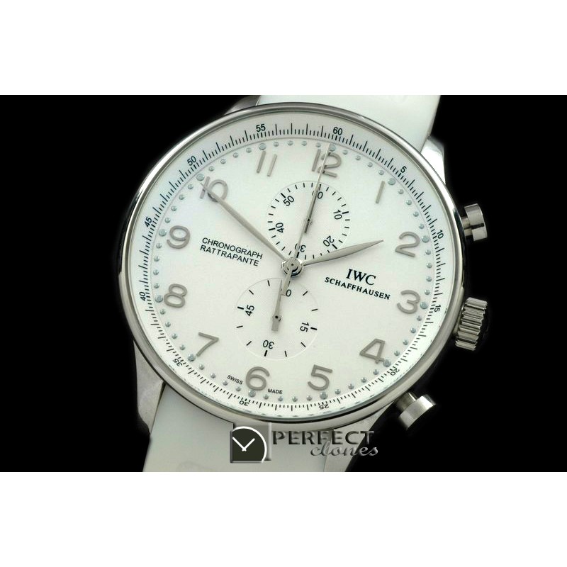 IWPG19991 Portuguese Rattrapante Chrono SS/RU White/Sliver Jap O