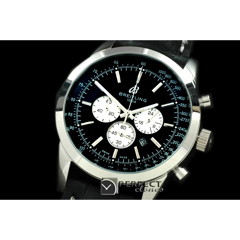 BLT10002L TransOcean Chrono SS/LE Black Jap OS2Qtz