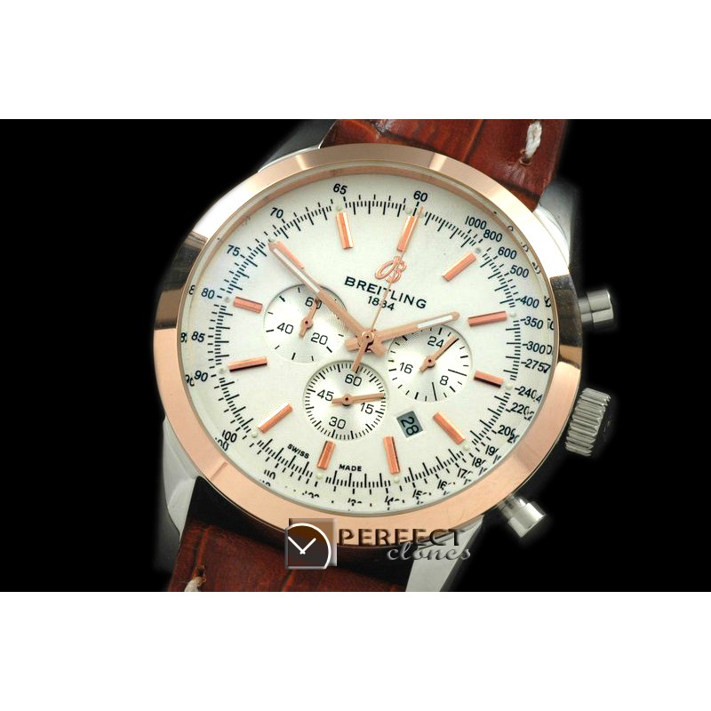 BLT10011L TransOcean Chrono SS/YG/LE White Jap OS2Qtz