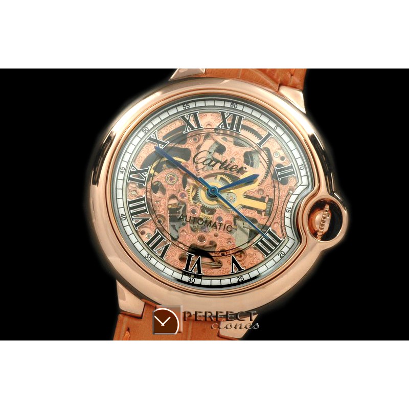 CARBA10046 Ballon Bleu de Cartier RG/LE Skeleton Dial Asian 2813