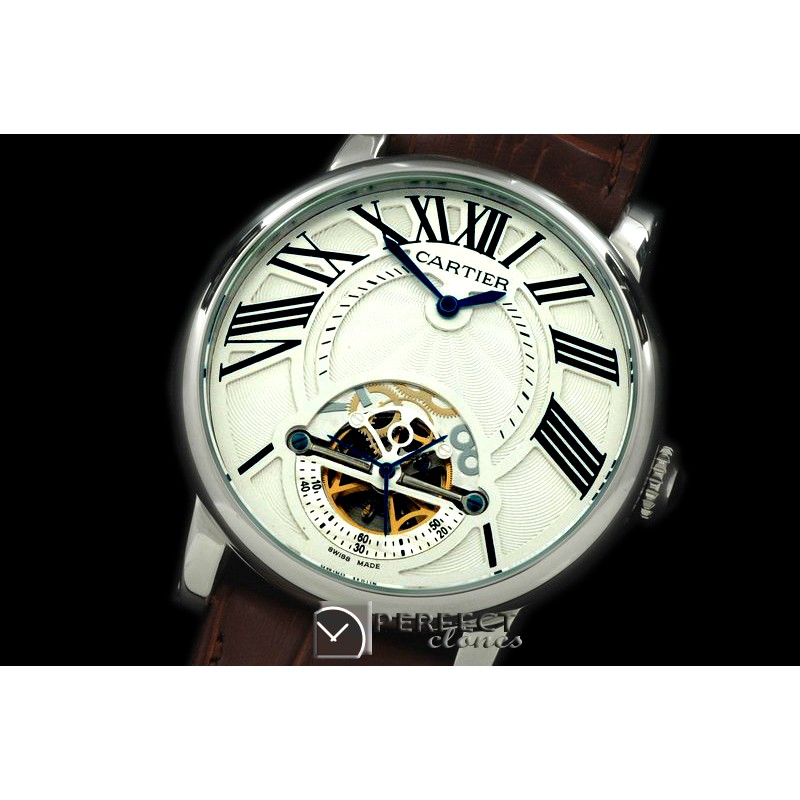 CARDC10041 Ronde de Cartier Tourbillon SS/LE White Asian 2813