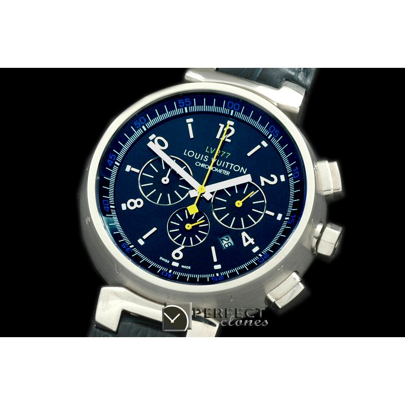 LV01032 LV Cup 227 Chrono SS/LE Black Jap Quartz Chrono