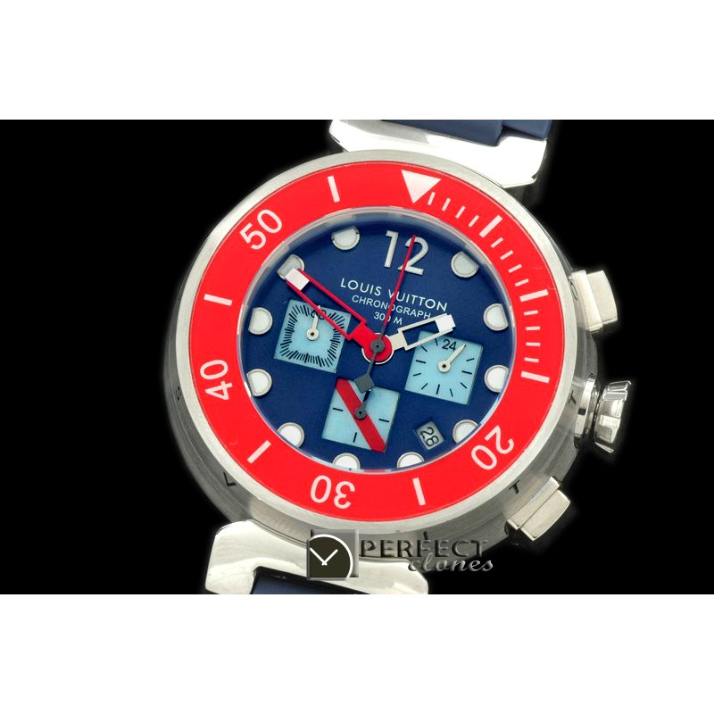LVD01003 Tambour Men Diving Chrono SS/RU Blue Jap OS Qtz