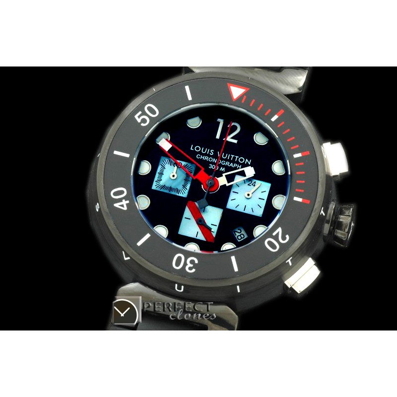 LVD01022 Tambour Men Diving Chrono PVD/RU Black Jap OS Qtz