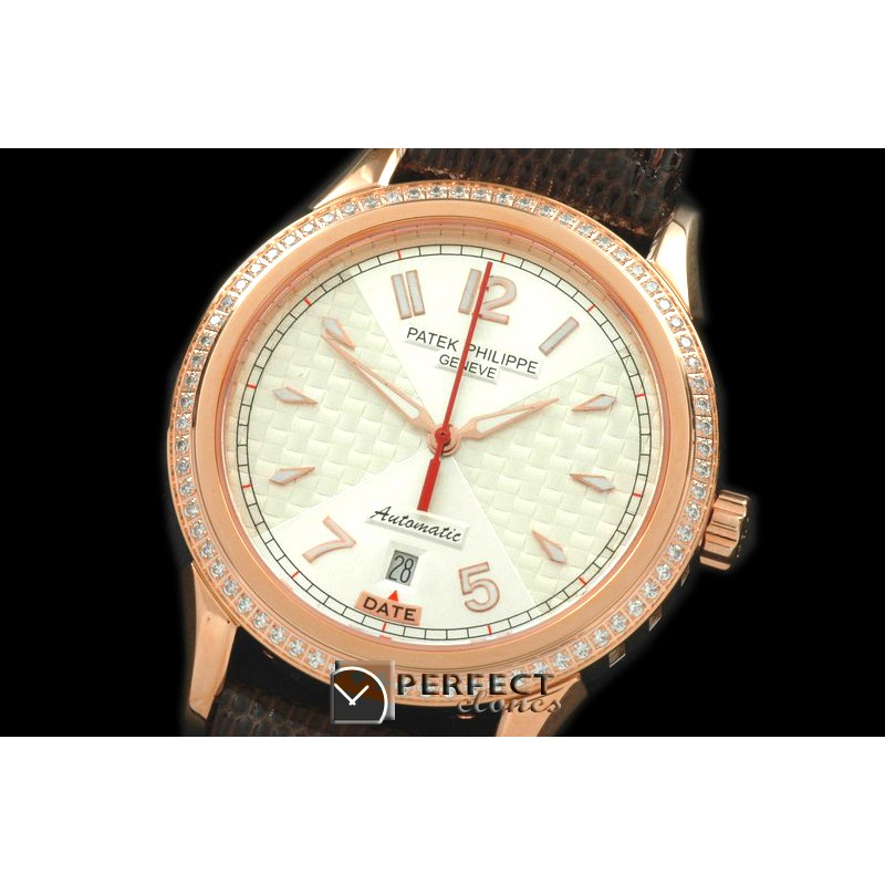 PP00116D Calatrava Men RG/Diam/LE White Swiss 2824-2