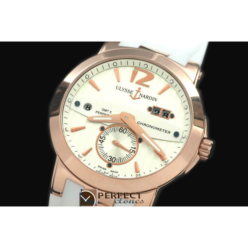 UNDT10031 Dual Time Men RG/RU White/White Asian 2813 23J