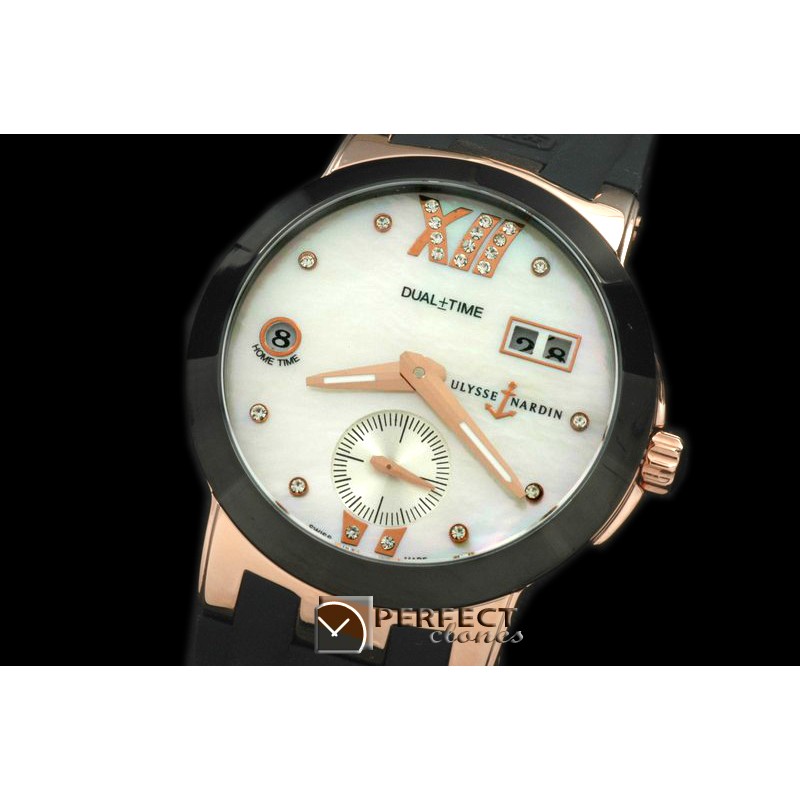 UNDT10026 Dual Time Ladies RG/RU White Asian 2813 23J