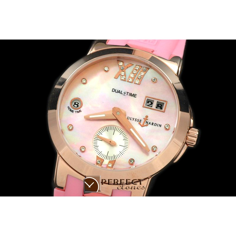 UNDT10022 Dual Time Ladies RG/RU MOP Pink Asian 2813 23J