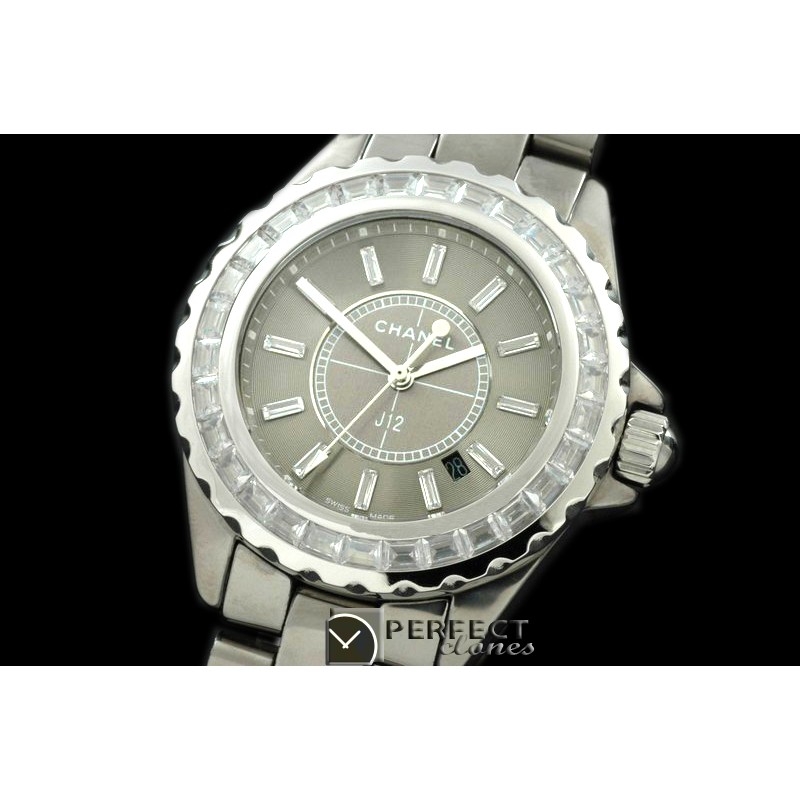 CHA-CM-3002D J12 Chromatic Men TI/CER Grey Jap Quartz/Boxset