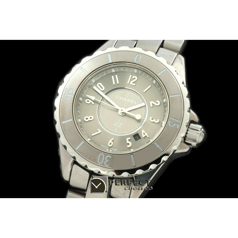 CHA-CM-2001 J12 Chromatic Ladies TI/CER Grey Jap Quartz/Boxset