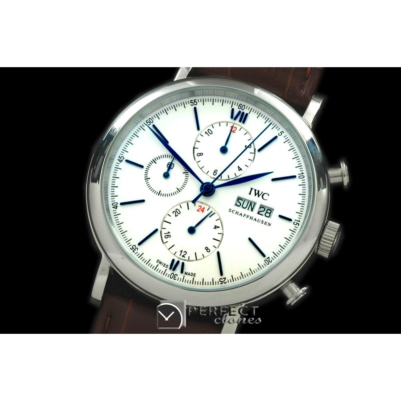 IWPT10028 Portofino Chrono SS/LE White Asian 21J Faux Chrono